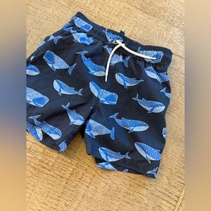 Janie and Jack Boys Blue Whale Print Swim Shorts